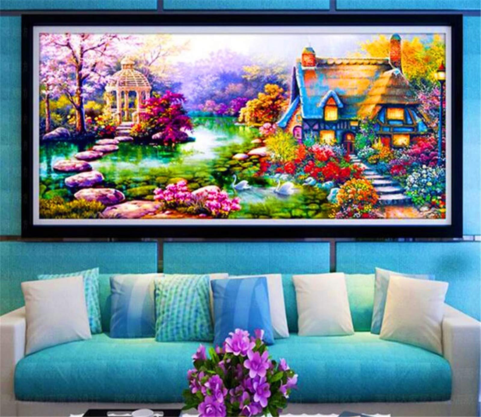Peinture diamant 5D arbre fleur pour sublimer la déco de votre salon
