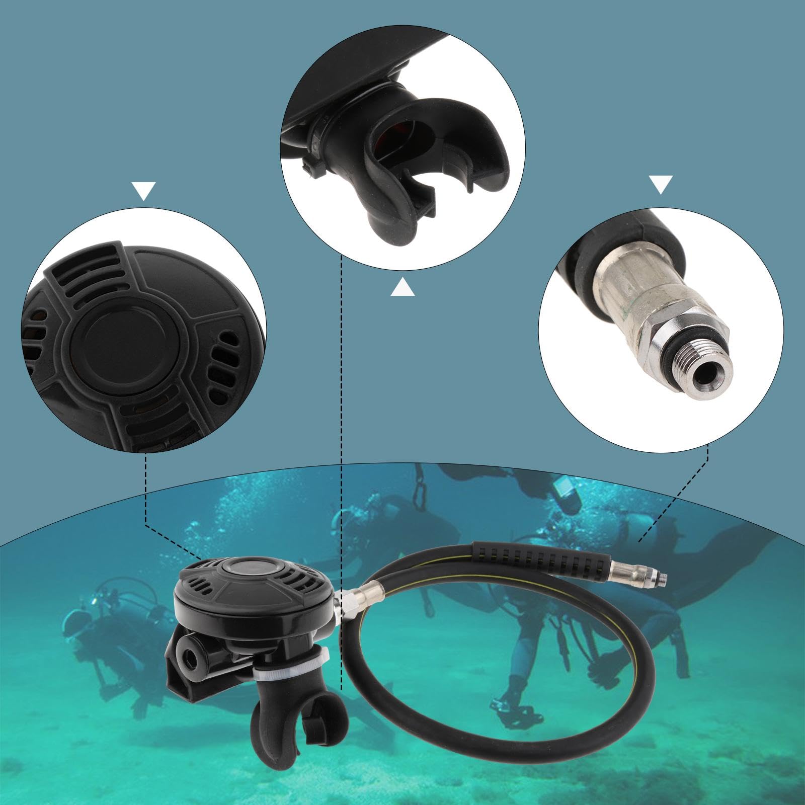 Gralara Détendeur de Plongée avec Embout Buccal, Régulateur Secondaire Scuba, Équipement Plongée sous-Marine, Accessoire Léger pour Plongée, Facile à Nettoyer, pour Plongeurs Débutants/Experts