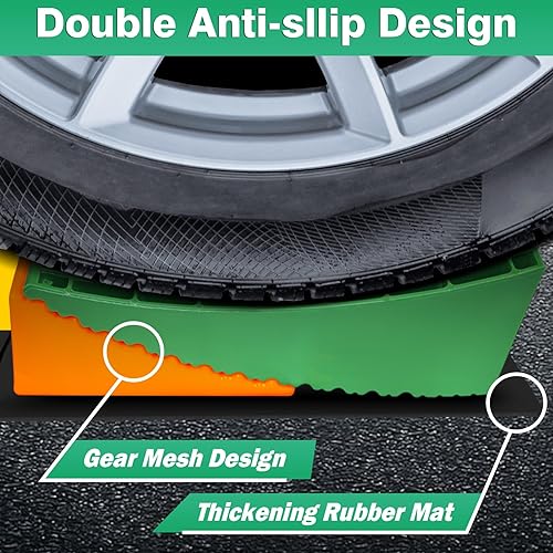 Miniatura 5 de Bloques niveladores de autocaravana, paquete de 2 con almohadillas antideslizantes de goma, para remolques de viaje, caravanas, cámperes, camiones,