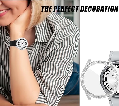 Miniatura 6 de Funda rígida de policarbonato 3 en 1 para Samsung Galaxy Watch 6 Classic de 1.612 pulgadas, 1 cubierta rígida de policarbonato de cobertura completa