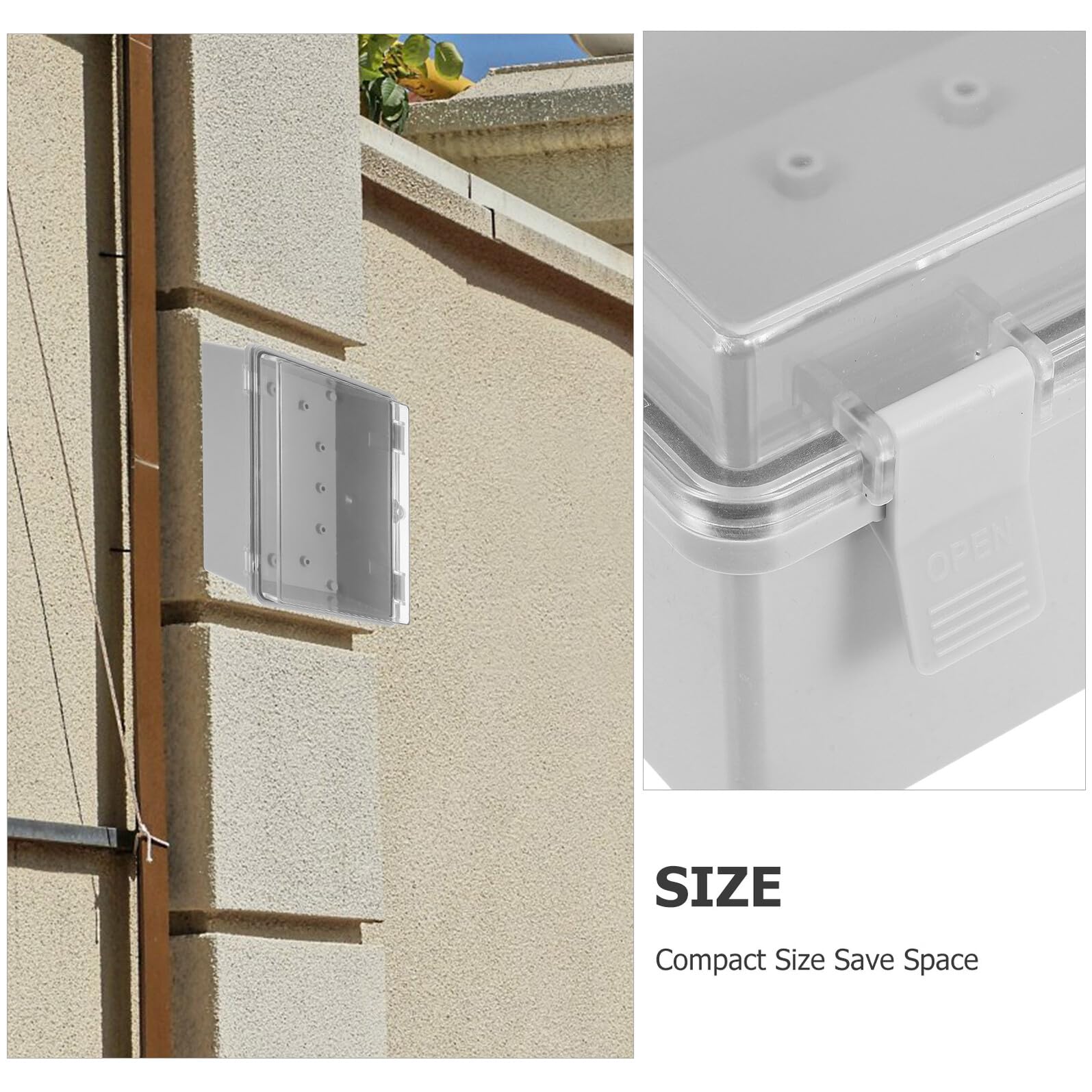 Scatola di Giunzione Elettrica Stagna in Plastico 220x170x110 | Cassetta Derivazione per Esterno, Coperchio a Cerniera, Piastre di Montaggio Incluse, Design Industriale