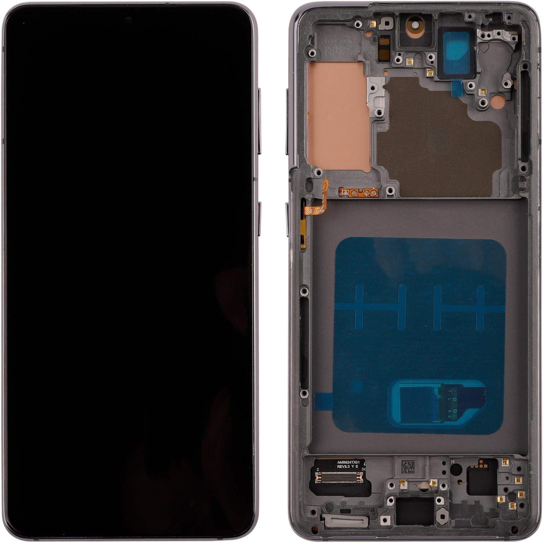 OLED Digital Display Replacement Compatible with for Samsung Galaxy S21 SM-G990F G990U G990W G990A (Black with Frame) LCD Display Touch Screen Digitizer Assembly with Repair Tools-6.2inch