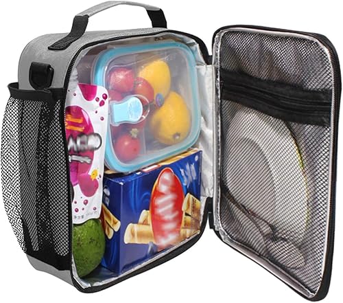 Miniatura 4 de Bolsa de almuerzo con temática de transporte de construcción personalizada, reutilizable, aislada, con correa ajustable, organizador de contenedores