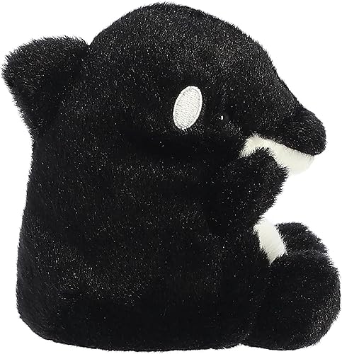 Miniatura 3 de Aurora® Adorable Palm Pals™ Juneau Orca™ Animal de peluche, diversión de bolsillo, juego sobre la marcha, negro, 5 pulgadas