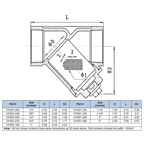 Miniatura 4 de DuraChoice Colador Y de Acero Inoxidable de 14" - 800WOG, FxF NPT