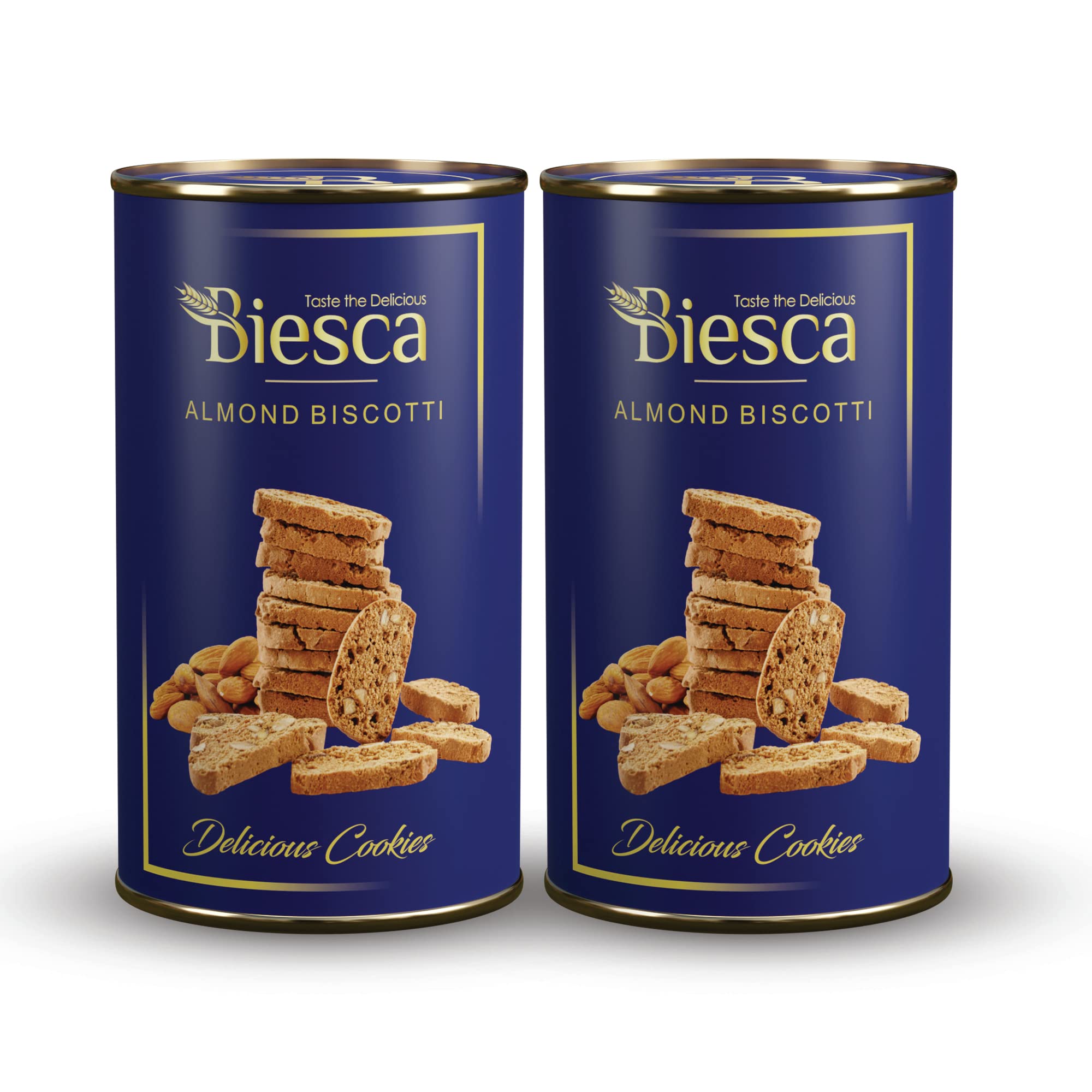 Biesca Almond Biscotti Cookies with Butter 135g each (Pack of 2), Delicious and Crunchy, Premium Handmade Nut Biscotti, No Maida, No Preservatives, Healthy Snack