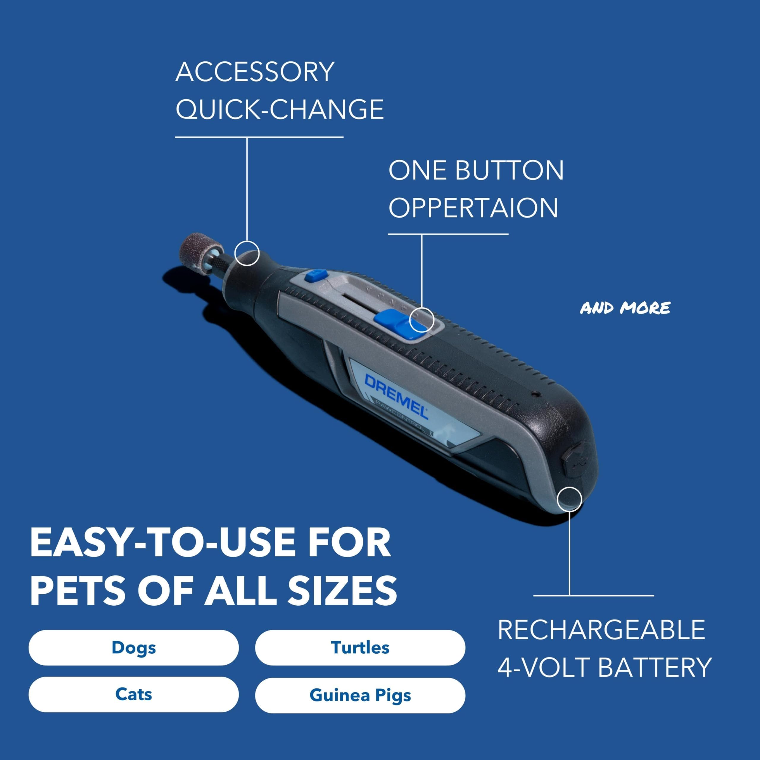 Dremel PawControl Dog Nail Grinder and Trimmer- Safe & Humane Pet Grooming Tool Kit- Cordless & Rechargeable Claw Grooming Kit for Dogs, Cats, and Small Animals 7760-PGK