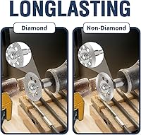 Vista 5 de 10 pcs Diamond Cutting Wheel Cut Off Discs Coated Rotary Tools W/Mandrel 22mm for Dremel