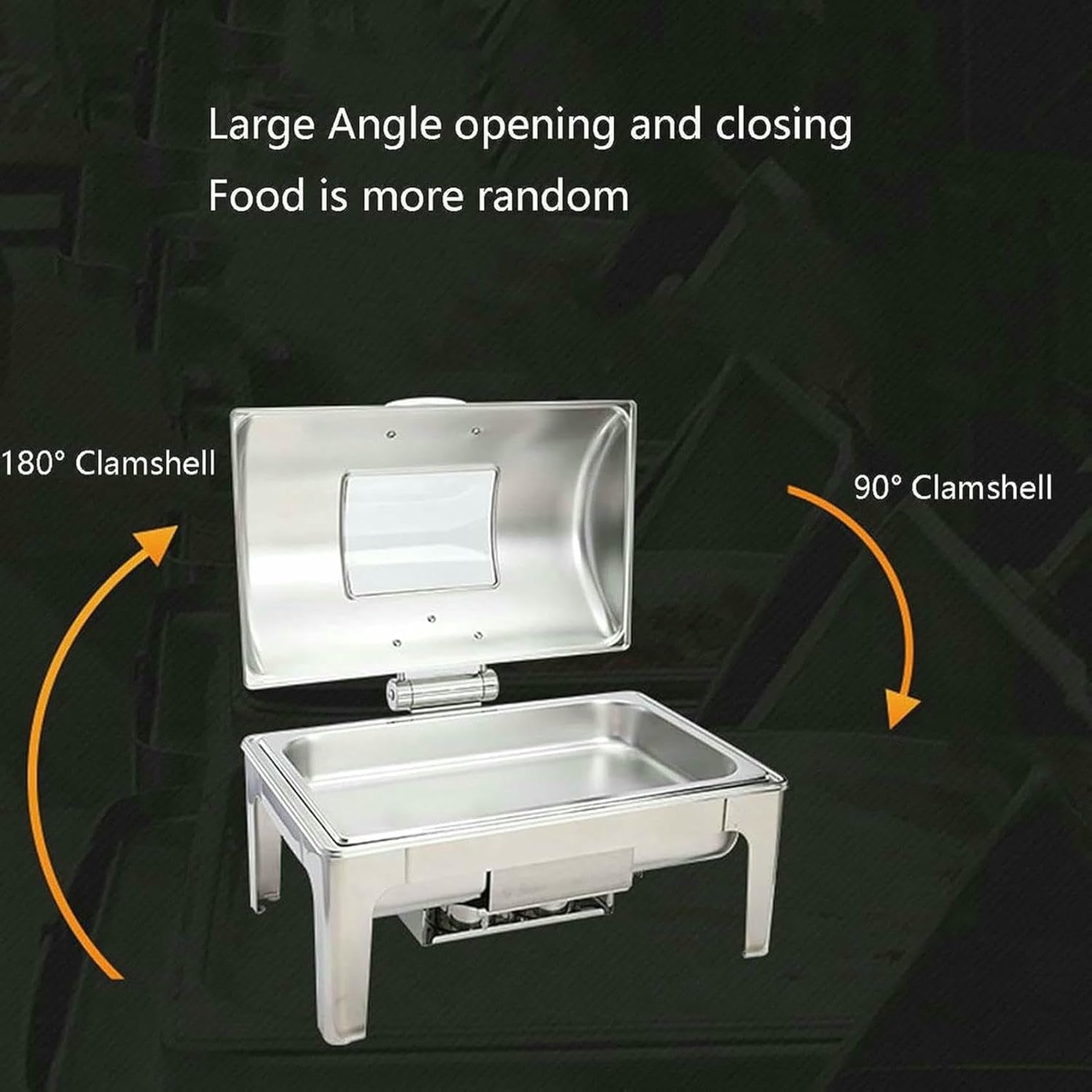 Chauffe-Plats - Jeu De Buffet Hot Pot. Rouleau Supérieur en Acier Inoxydable, Bateau À Eau Et Support De Carburant De Mariage, 9 L ~/,