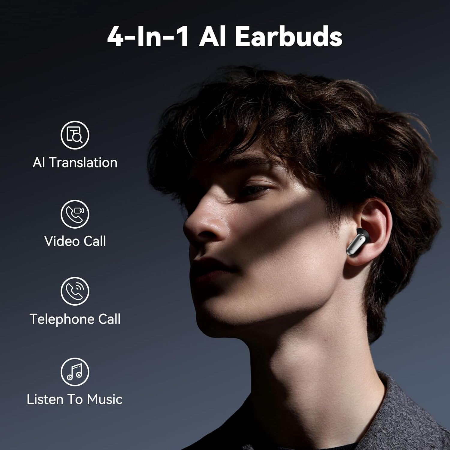 2 Pairs AI Translation Earbuds Real-Time Translator Headphones with 135 Languages, 0.5s Delay & 98% Accuracy, 2-in-1 Open/In-Ear Design, Bluetooth Mini Earbuds for Travel Business Sports Sleep - Image 5