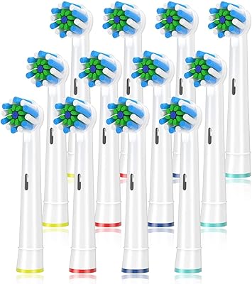 Replacement Brush Heads Fit for Braun Oral b, Compatible with Oral-B Pro 10002000300050006000 Smart and Genius Electric Toothbrush, 12 Pcs White