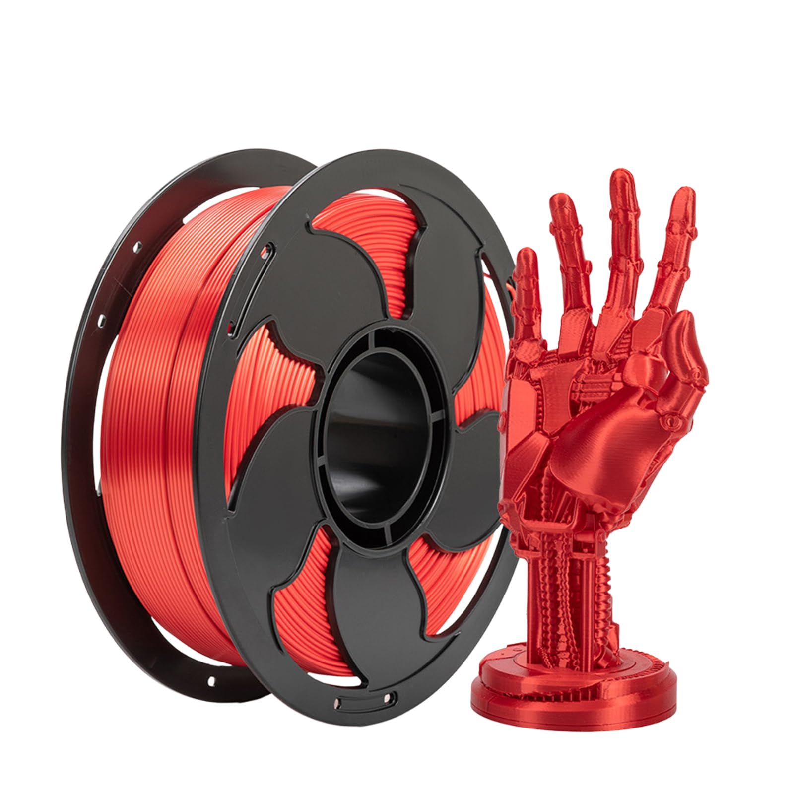 Filament jedwabny, jedwabny materiał do druku 3D, 1 kg (2,2 funta) błyszcząca szpula, bez zapychania, żywe kolory i metaliczna tekstura, do drukowania żywych i ekskluzywnych obiektów