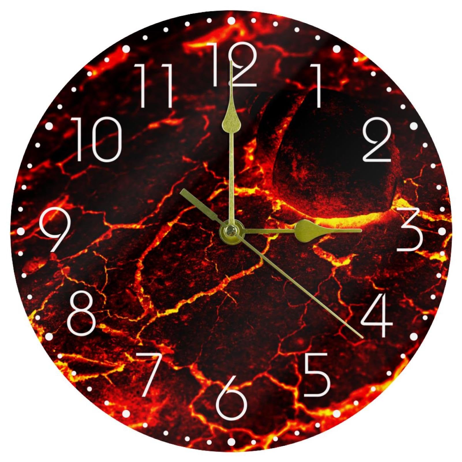 Horloge murale silencieuse en acrylique magma 25,4 cm sans aucun tic-tac nocturne