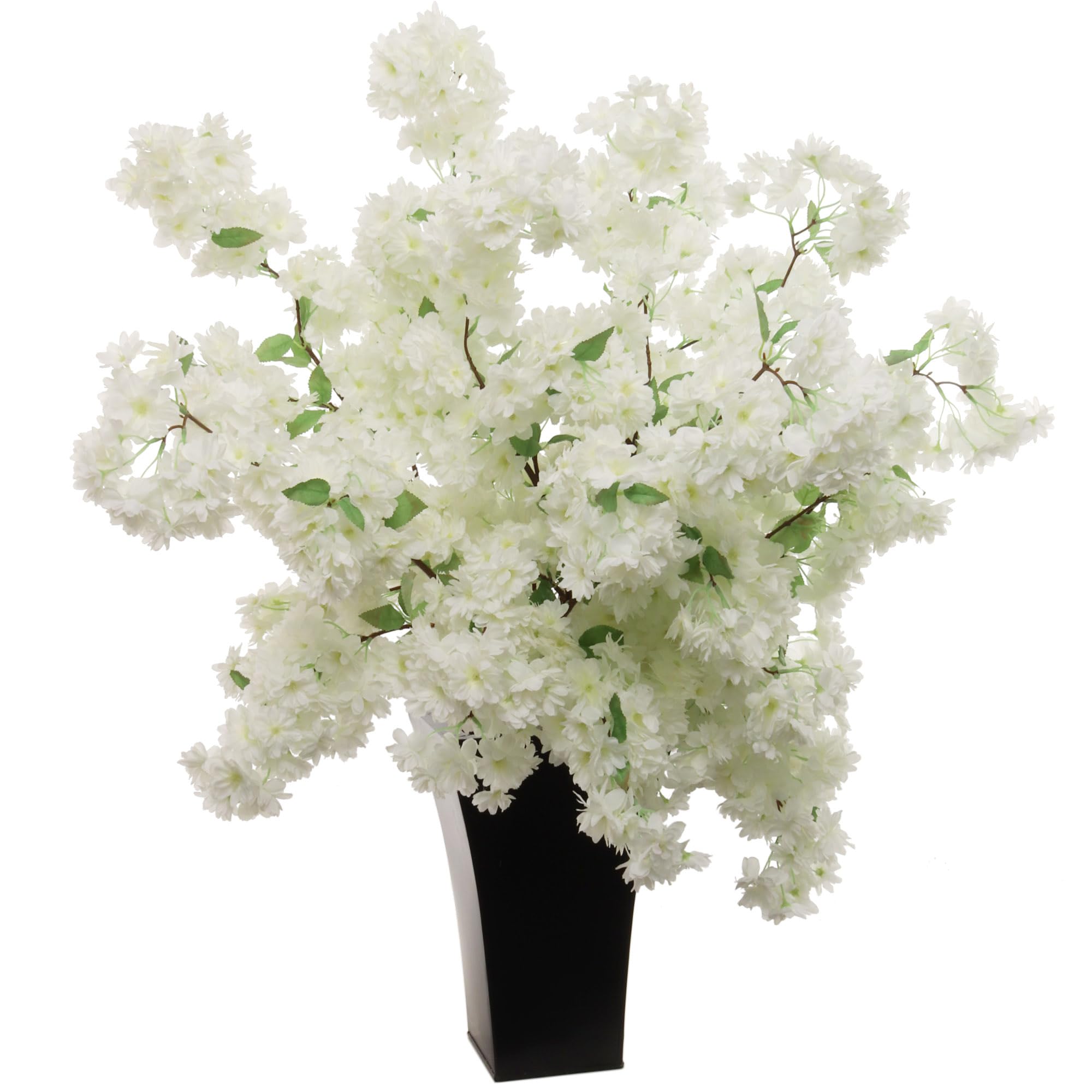 Larksilk White Cherry Blossom Flowers: Three 30-Inch Stems for Weddings, Parties, Events - Japan's National Flower in Elegant Bloom