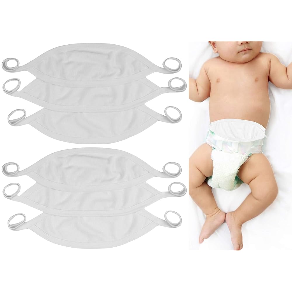 ToBeInStyle Babies\' 6-Pack Comfortable Newborn Baby Belly Binder - White - One Size