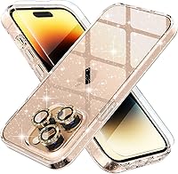 Vista 57 de Choiche, funda para iPhone 14 de mujer, brillante, protección de grado militar, 2 cubiertas de lentes de cámara Diamond, 2 protectores de vidrio