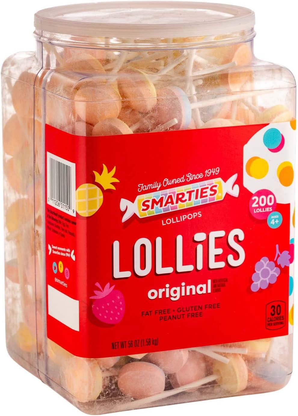 Smarties Double Lollies, 200 Count, 56 Ounce