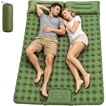 BELEEV Sleeping Pad for Camping with Pillow and Built-in Foot Pump, Double