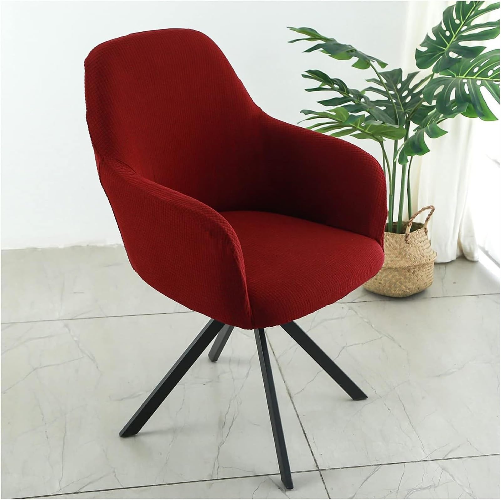 Stoelhoezen met armleuning, 2 stuks, stretch, universele stoelhoes met armleuning, fluwelen hoes voor stoelen, elastische stoelhoes voor schommelstoelen, keuken, eetkamerstoelen, wit