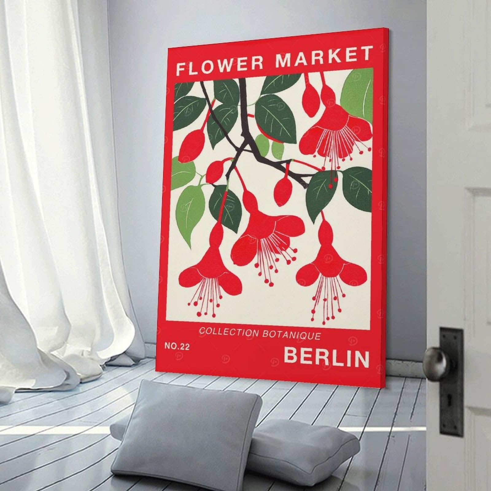 Junmoney Berlin Flower Market Poster Decorative Wall Artwork 20x30inch(50x75cm), for New Homes, Bedrooms Or Workspaces, A Wall Art Gift for Fresh Interiors