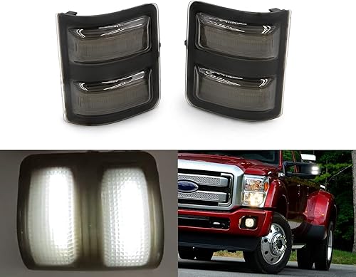 2 marcadores de luz LED para espejo lateral compatibles con Ford F250 F350 F450 F550 Super Duty 7C3Z-13776-A 7C3Z-13776-B 7C3Z13776A 7C3Z13776A