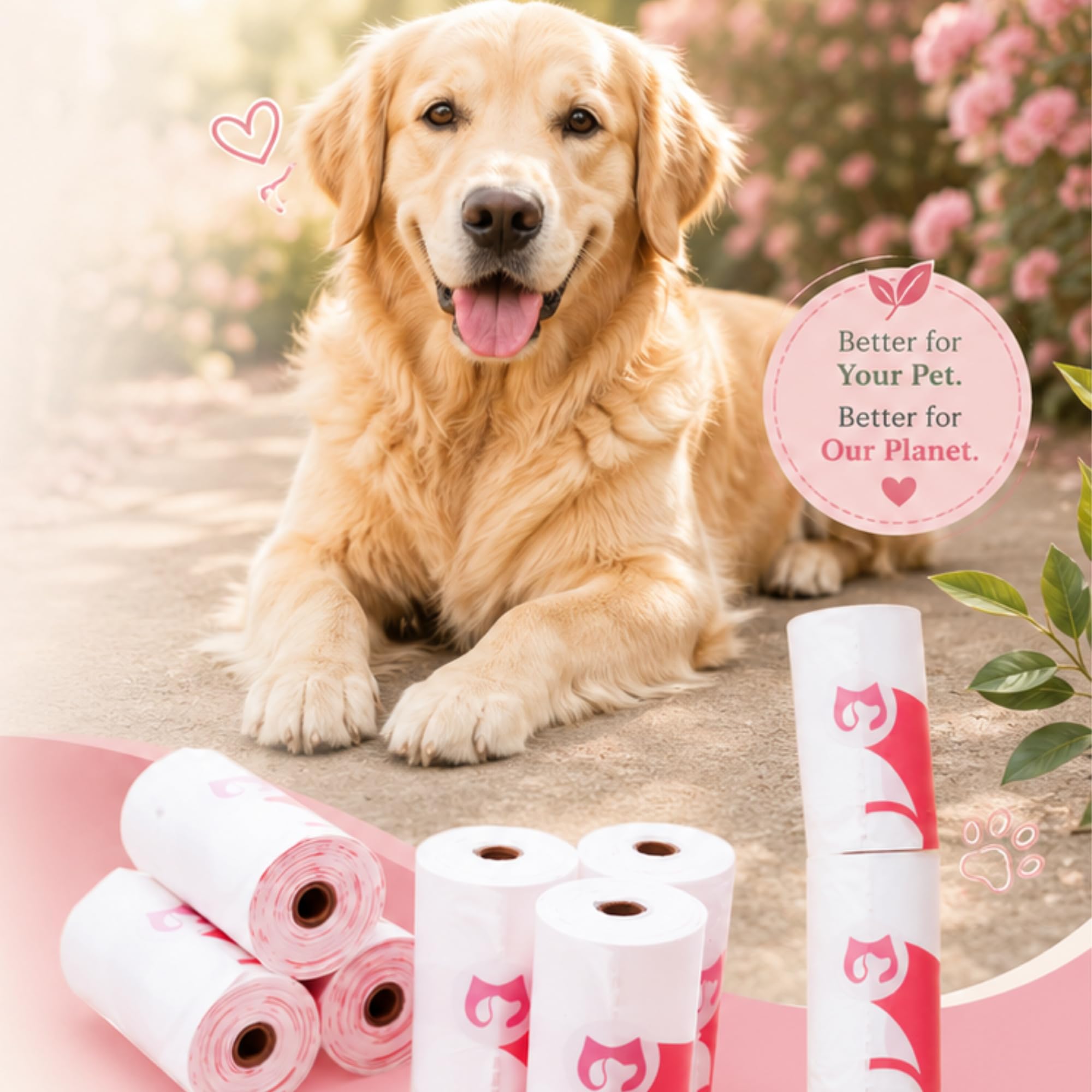 Bolsas para excrementos de perro, duraderas y a prueba de fugas, sin perfume, tamaño perfecto para todas las razas, paquete económico