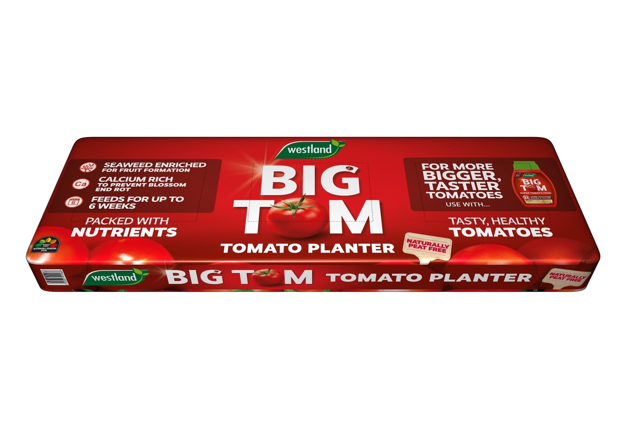 Big Tom PEat Free Tomato Compost Planter Growbag Large - Deeper Fill, More Roots, More Tomatoes- 6 weeks Feed