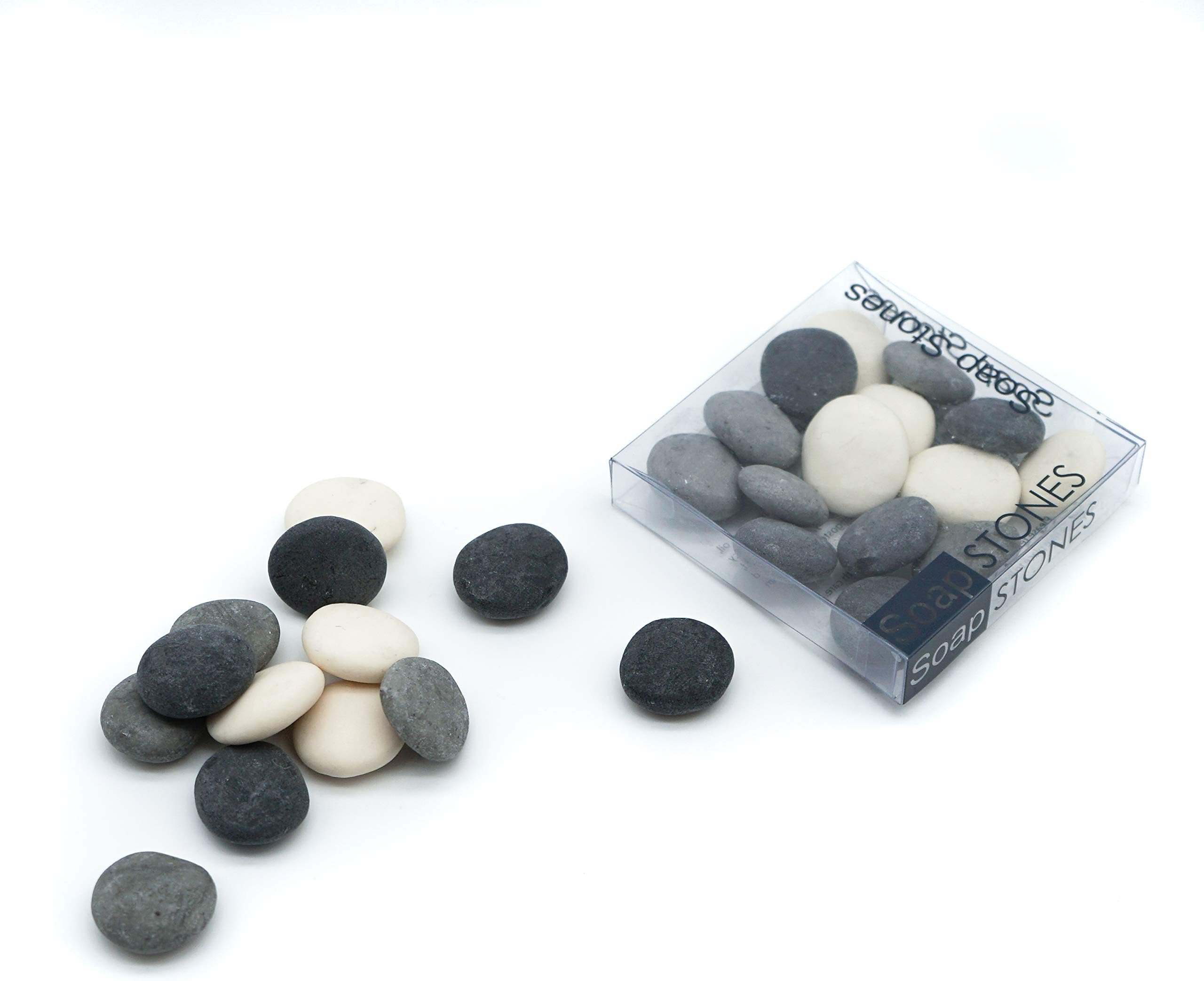 Fairtrade handmade soap in pebble design with natural colours