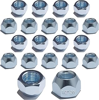 LUXTRKSTO 20-Pack 1/2"-20 Zinc Plated Trailer Lug Nuts for Dexter EZ Lube RV Camper Hubs - Rustproof Open End Acorn Nuts