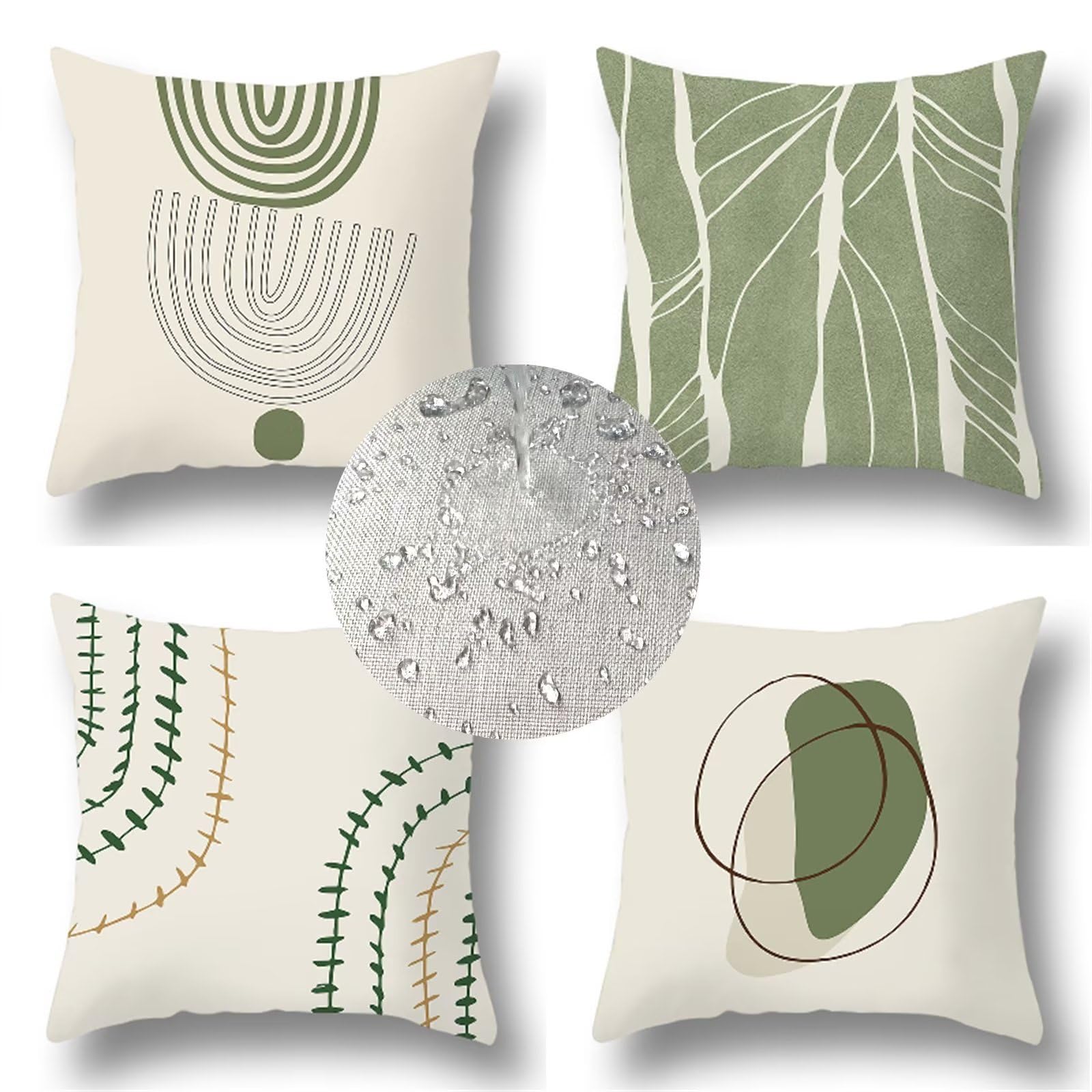 Housse coussin extérieur et intérieur verte pour terrasse et salon