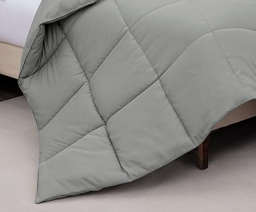 Miniatura 3 de Kingsley trend Edredón tamaño individual, edredón gris alternativo al plumón, edredón acolchado ultra suave, tamaño individual, para todas las
