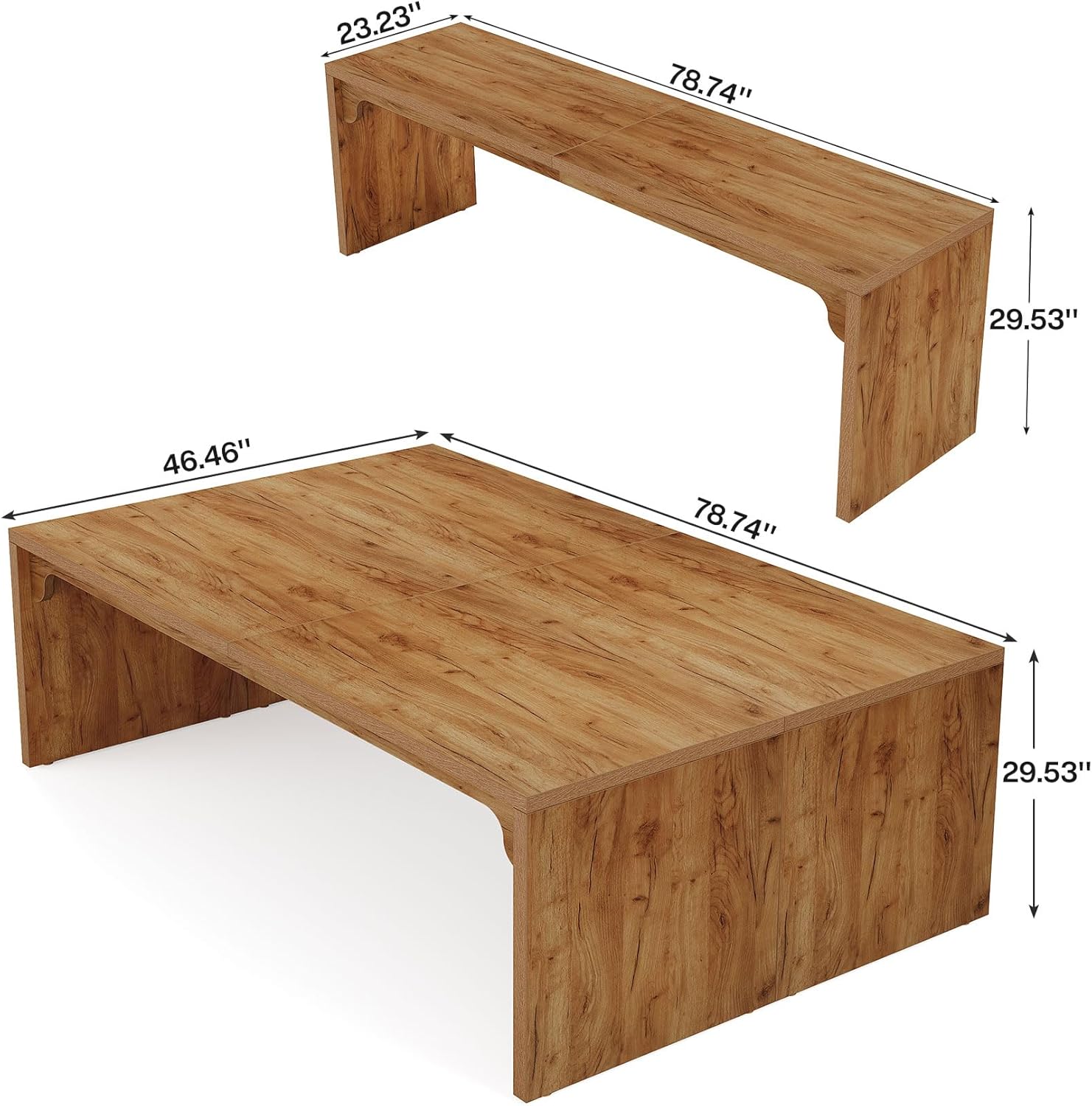 Tribesigns 13FT Conference Table, Large Rectangle Meeting Seminar Table, Business Tables for 12-16 People (Four Tables)
