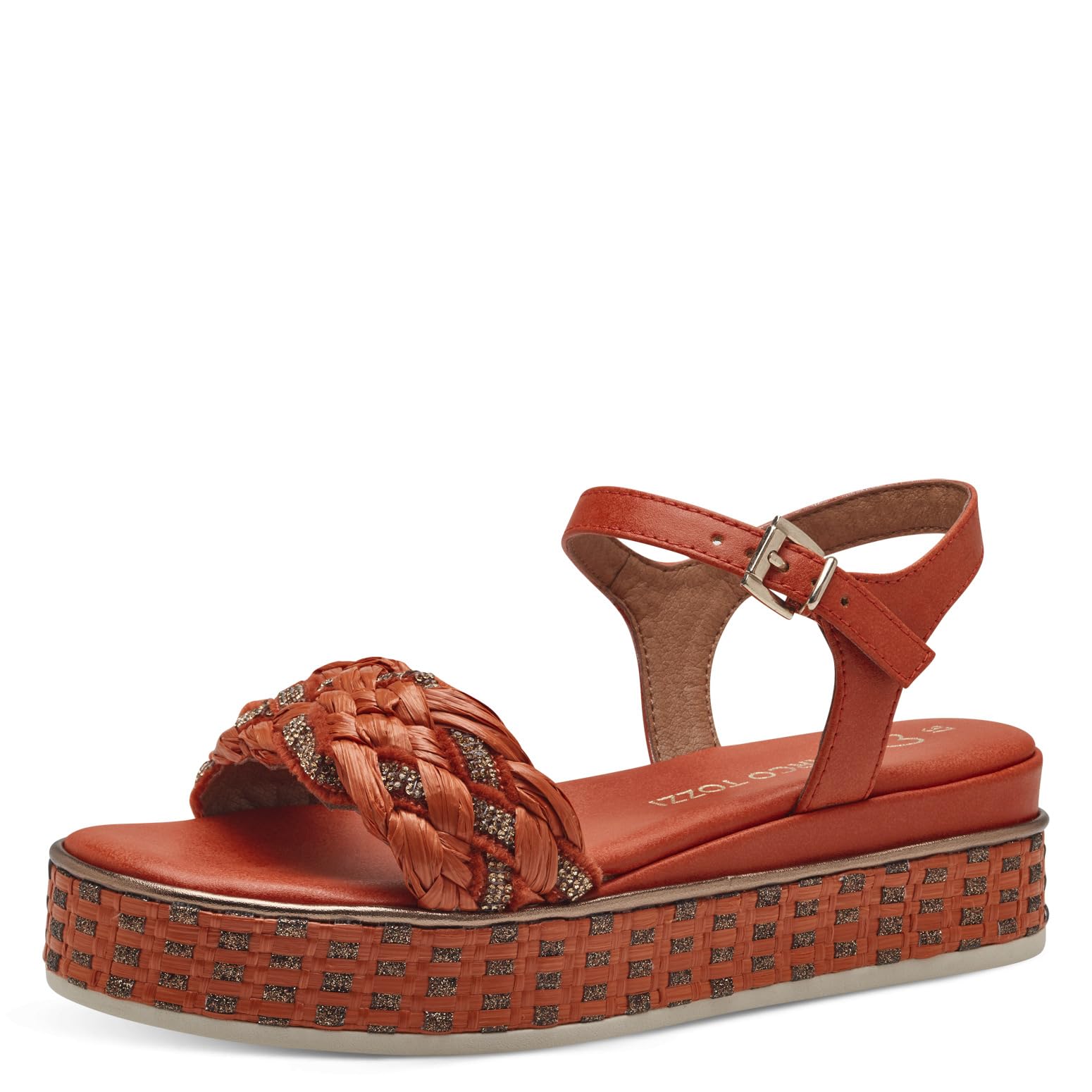 MARCO TOZZI Women's 2-28706-42 Wedge Sandal, TERRACOTTA COM, 6.5