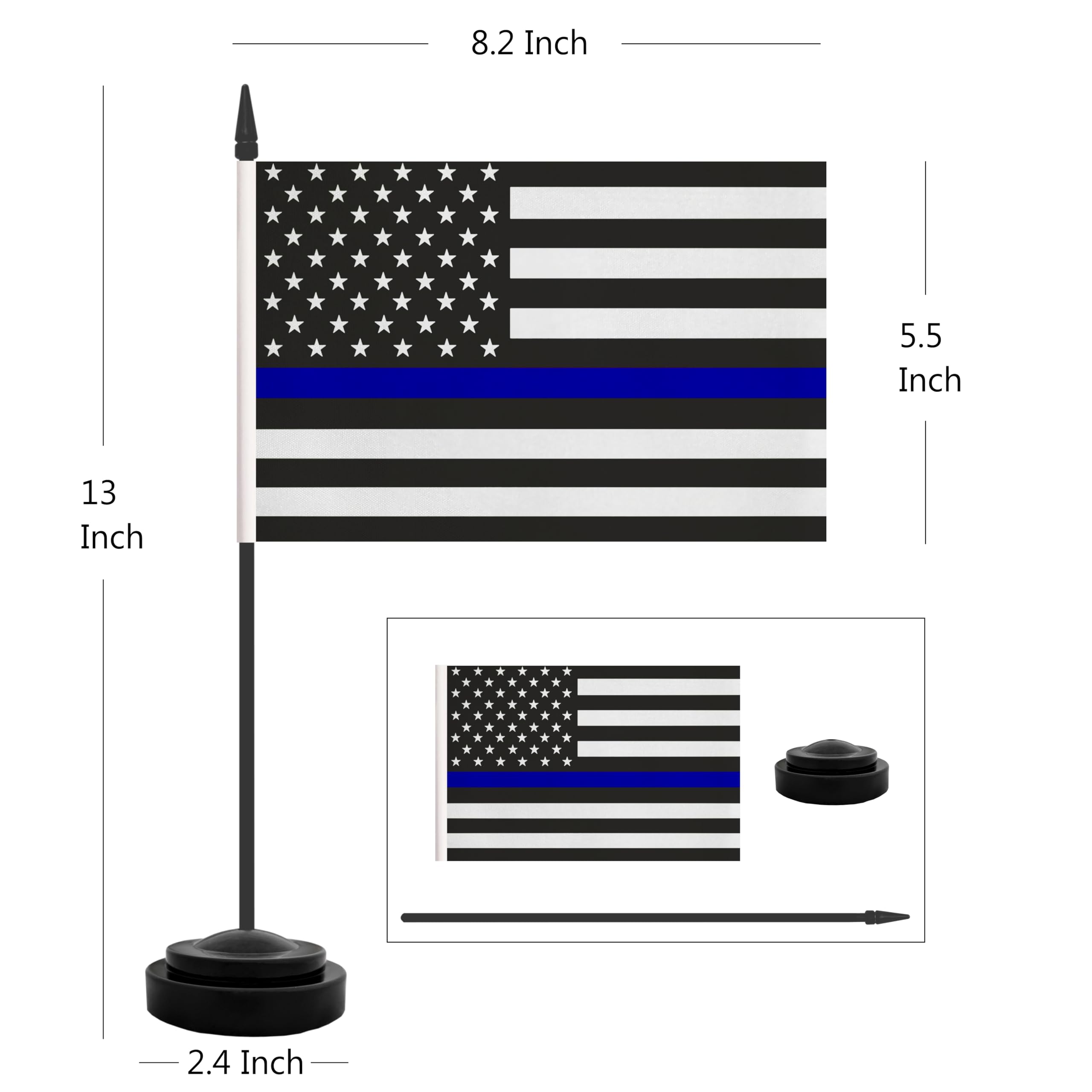 Thin Blue Line American Stick Flag - 4x6, 10 Pack