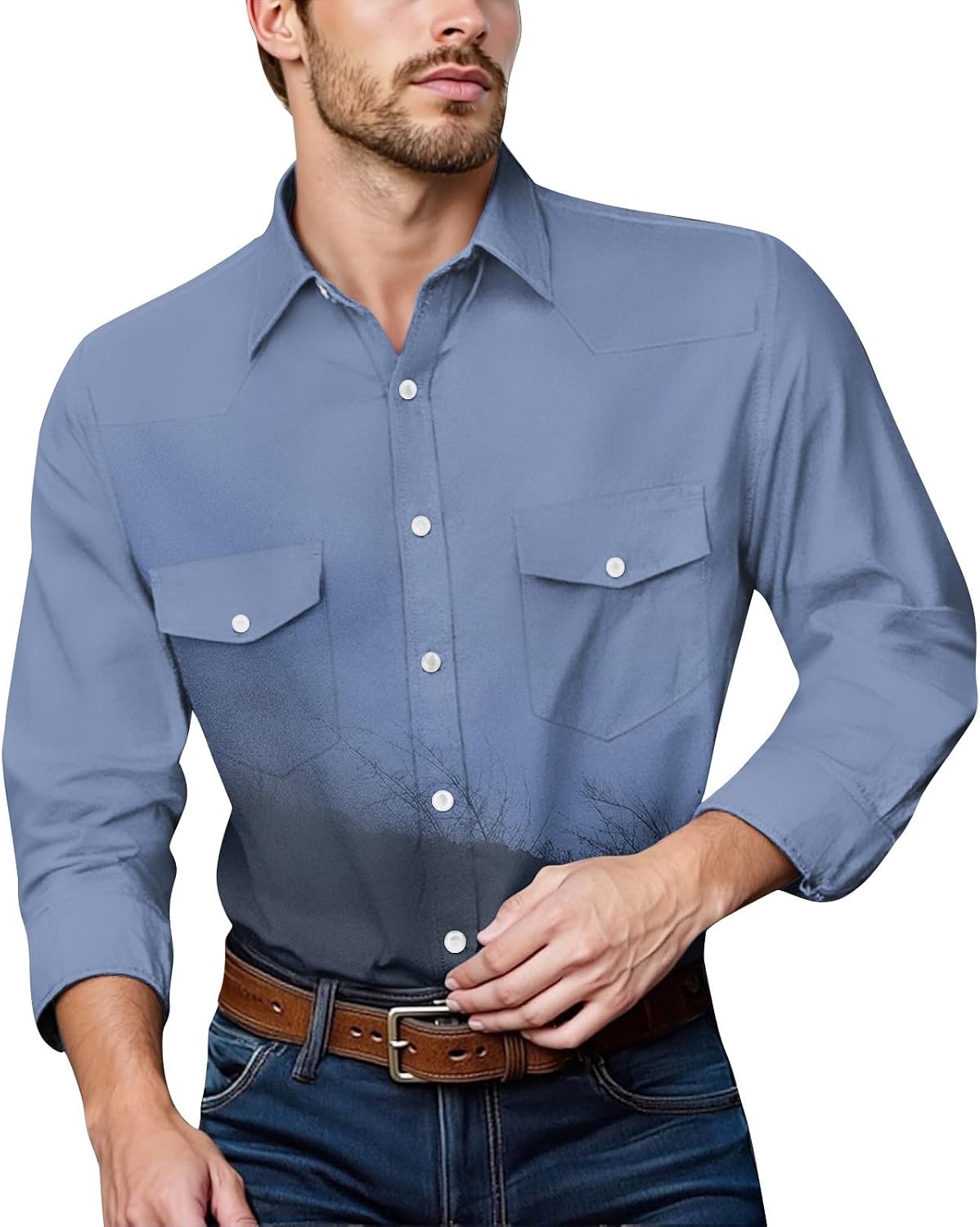 Mens Business Casual Shirt, Button Down Long Sleeve Shirt Regular Fit Casual Beach Shirts