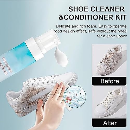 Miniatura 2 de ETUIH Espuma limpiadora de zapatos, limpiador de zapatos fz150, zapatilla de deporte Clean Foam Cream Bubble, kit de limpiador y acondicionador de