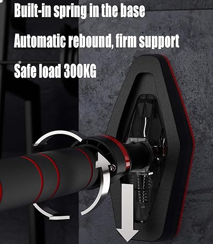 Miniatura 4 de Pull-Up Bars Portable Horizontal Bar Home Fitness Chin Up Bar, Door Corridor Resistance Belt Suspension Equipment, 72-135cm Adjustable, Load 300kg