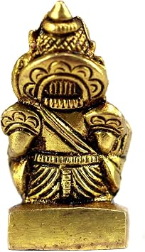 ASHIRWAD Brass Kuber Sculpture, Dhan Kubera, Lakshmi Kuvera, Vaisravana, Pancika, Sarvanubhuti, Idol Murti, Statue (Kuber-18)