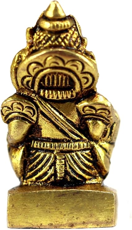 ASHIRWAD Brass Kuber Sculpture, Dhan Kubera, Lakshmi Kuvera, Vaisravana, Pancika, Sarvanubhuti, Idol Murti, Statue (Kuber-18)