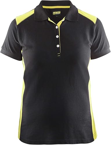 Blaklader 33901050 Polo pour Femmes, Noir/Jaune, Taille L