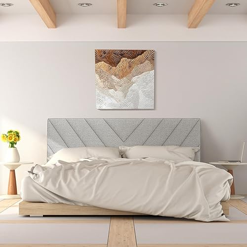 Miniatura 2 de Giantex Cabecero tapizado de lino, tablero de cama ajustable para marcos de cama de tamaño matrimonial y Queen, cabecera rectangular moderna con