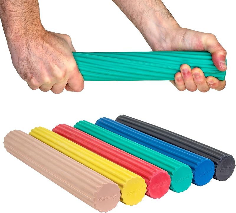 CanDo Twist-n' Bend Flexible Resistance Bars For Grip And Forearm Strengthening. Great for Physical Therapy, Rehabilitation, Golf Training, Tennis Elbow, Injury Recovery, And Tendonitis Pain Relief.