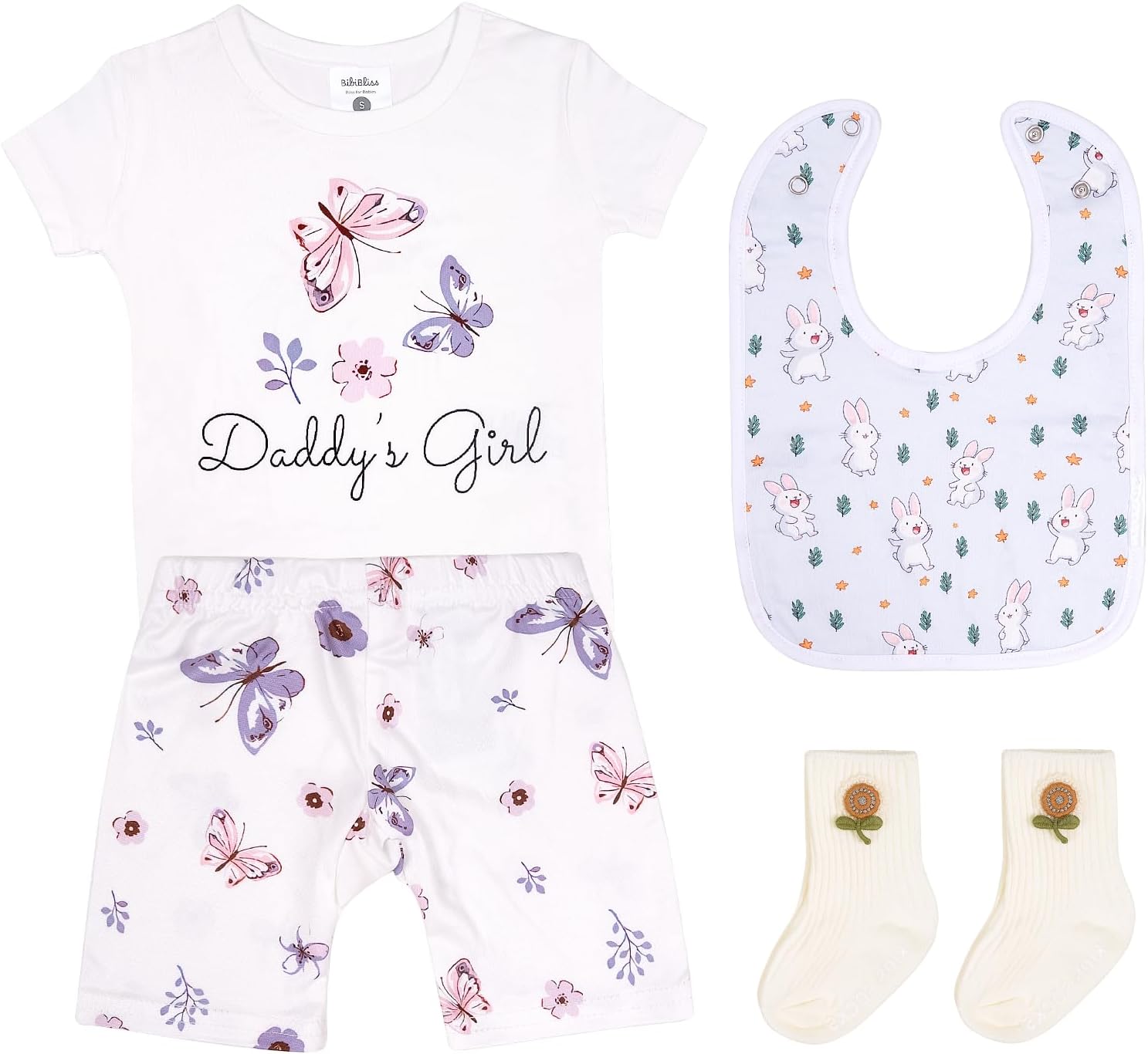 4pcs Newborn Clothes Gift Set for Baby Boys & Girls,Ideal Baby Showe
