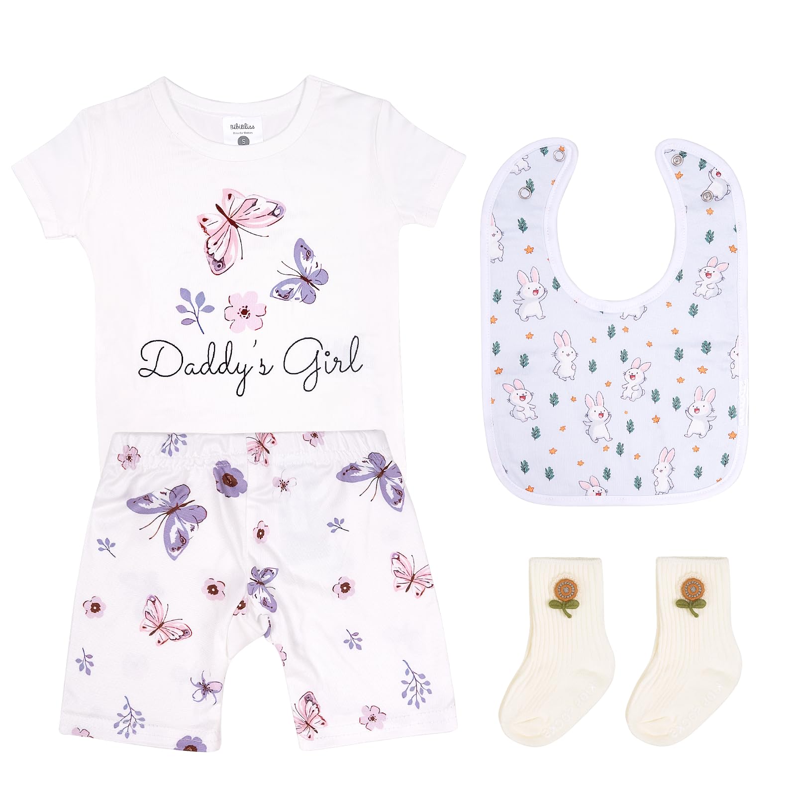 4pcs Newborn Clothes Gift Set for Baby Boys Girls Ideal Baby Showe