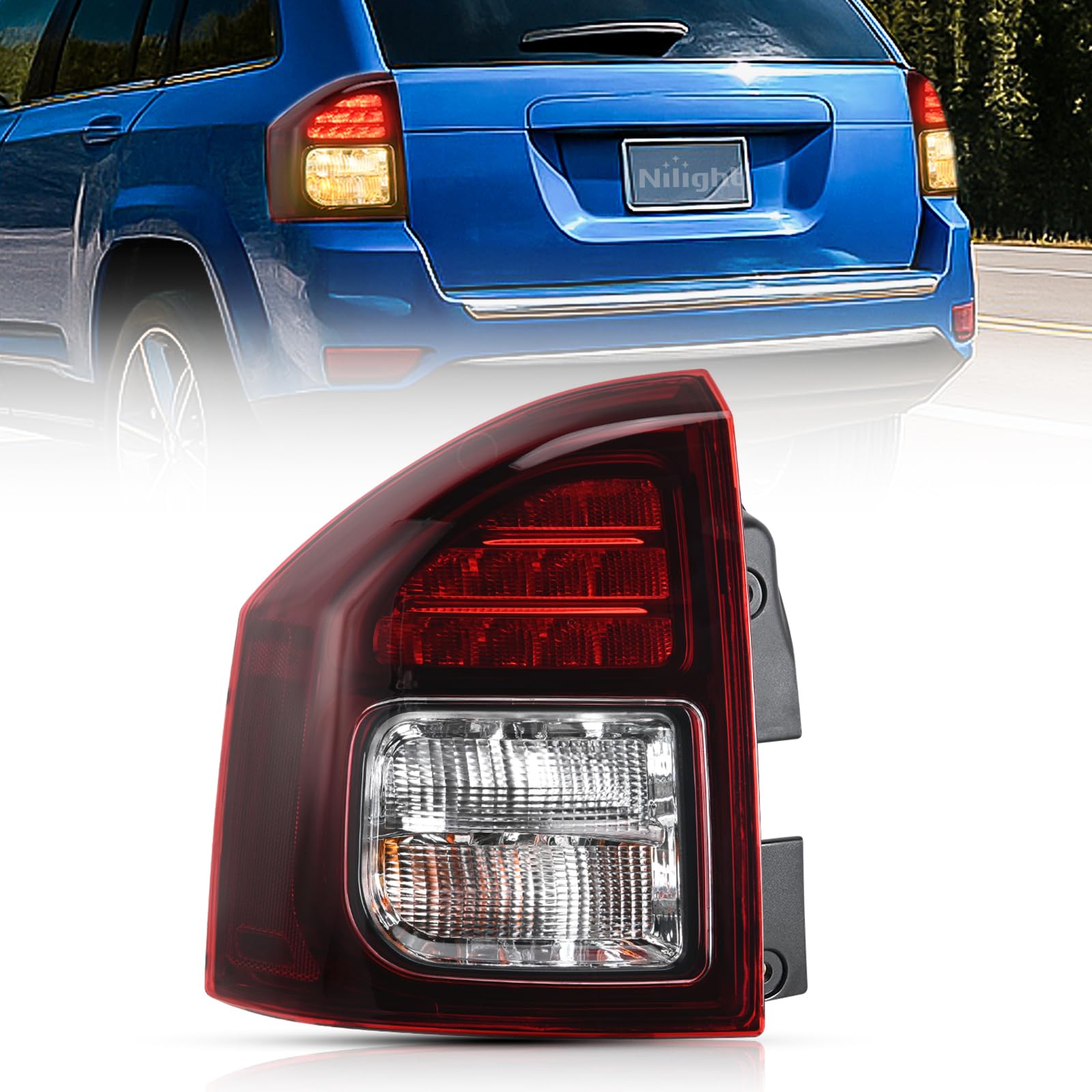 Nilight Taillight Assembly Compatible with 2014 2015 2016 2017 Jeep Compass