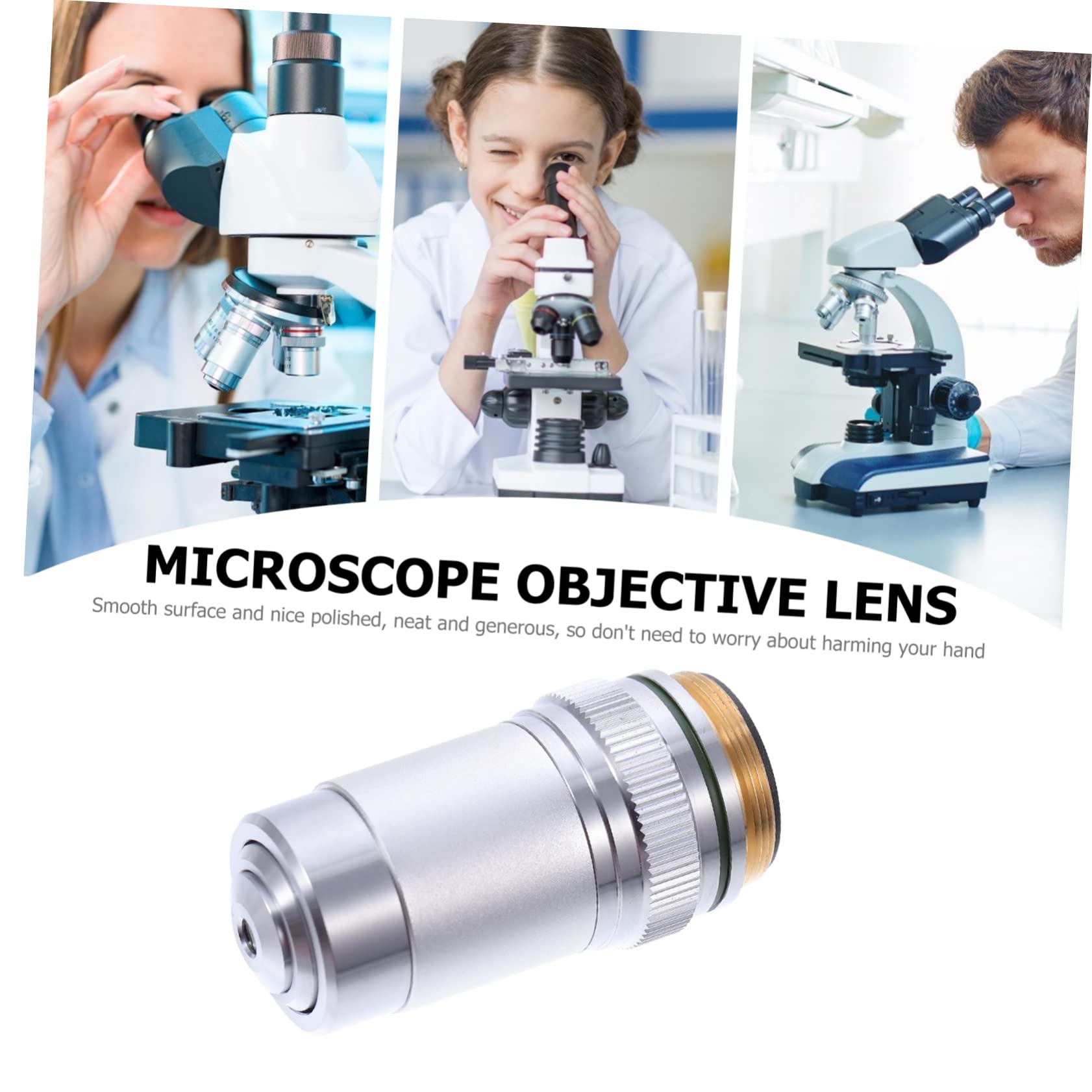 Lente Obiettivo per Microscopio Acromatica 20x in Acciaio | Montaggio 20, 2mm Filetto Standard, Vetro Coprioggetto 0, 17mm, Distanza 0, 55mm Na 0, 4