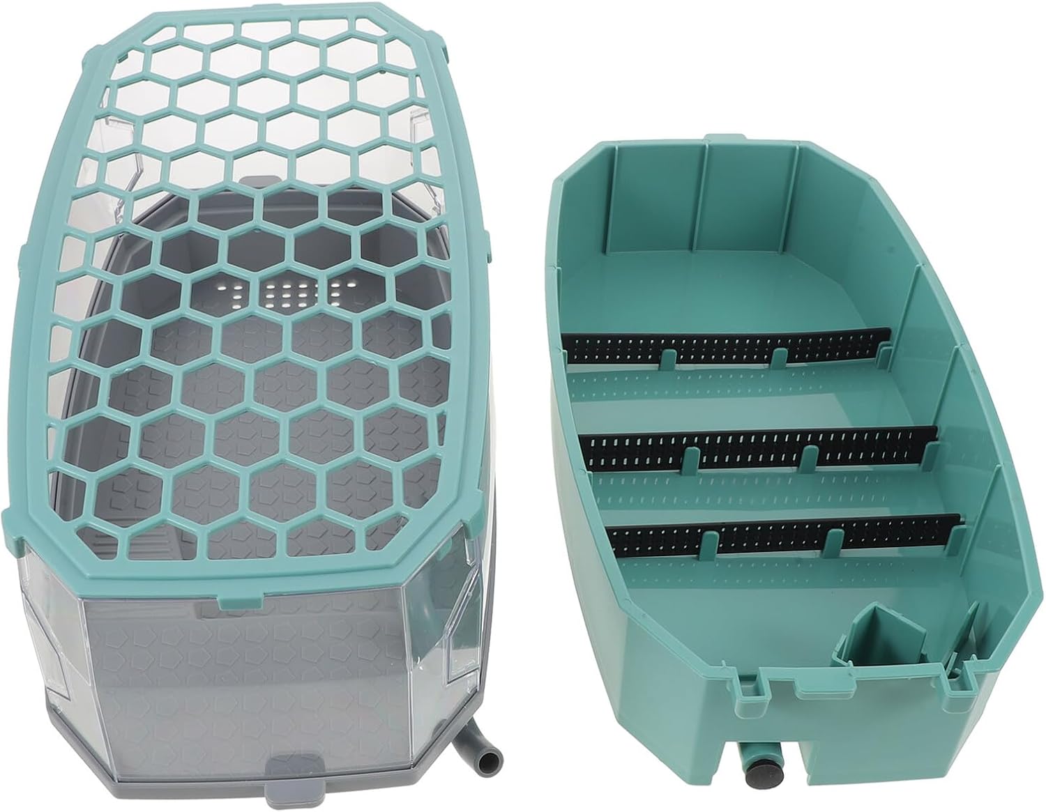 Generic Small Ecological Turtle Tank with Lid and Basking Platform, Blue Plastic Reptile Aquarium Terrapin Enclosure for Home Use and Pet Turtles