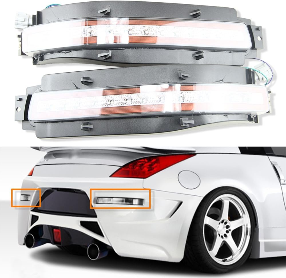 350Z All-In-One LED Turn Signal Brake Backup Light Fog Lamp Assembly For Ni.ssan 350Z Z33 2003-2009 Clear Lens