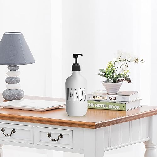 Miniatura 6 de Dispensador de jabón de manos de 16.9 fl oz, dispensador de jabón de plástico grande, bomba recargable, botella desinfectante de líquidos para Manos