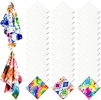 LiLiSSUCCY 72 Pack White Cotton Bandanas 22x22 Inch Bulk for Tie Dye, Headbands, Scarves & DIY Crafts